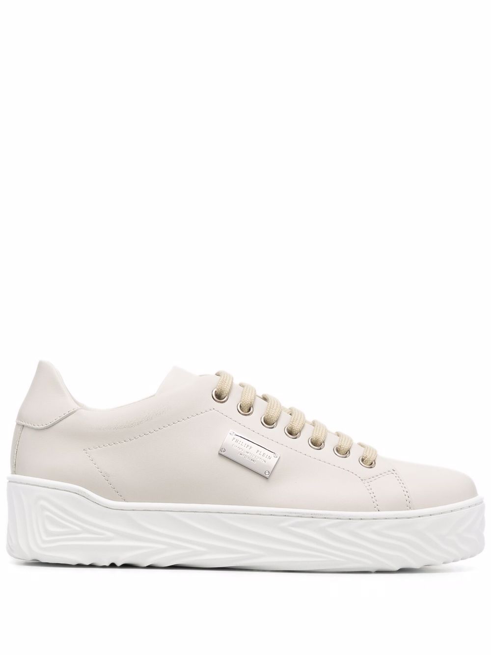 Philipp Plein logo-plaque lace-up sneakers - Neutrals von Philipp Plein