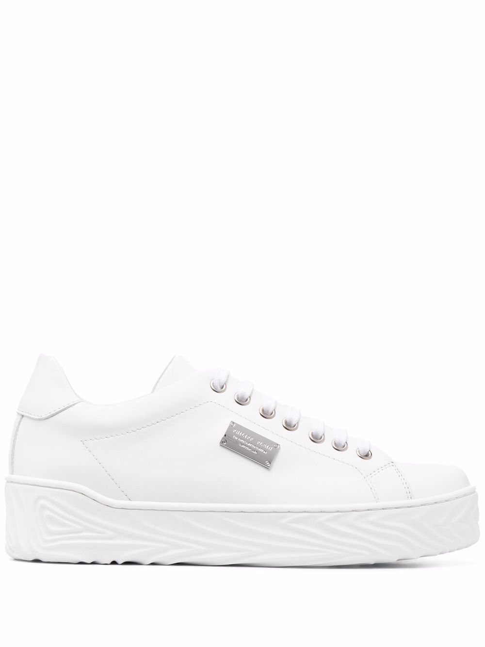 Philipp Plein logo-plaque lace-up sneakers - White von Philipp Plein