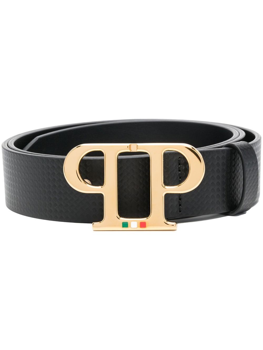 Philipp Plein logo-plaque leather belt - Black von Philipp Plein