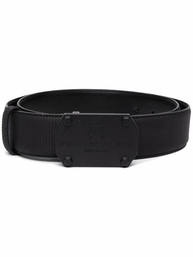 Philipp Plein logo-plaque leather belt - Black von Philipp Plein