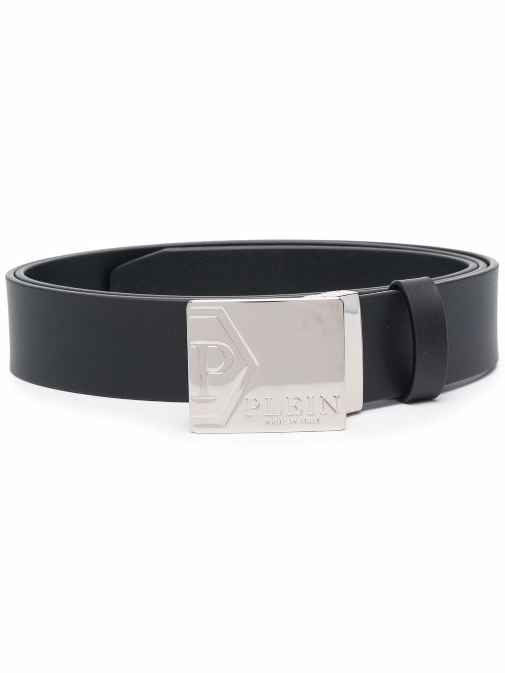 Philipp Plein logo-plaque leather belt - Black von Philipp Plein