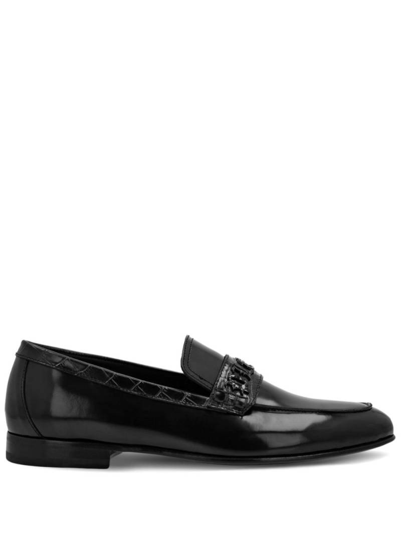 Philipp Plein logo-plaque leather loafers - Black von Philipp Plein