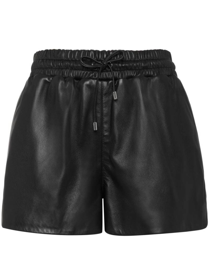 Philipp Plein logo-plaque leather shorts - Black von Philipp Plein