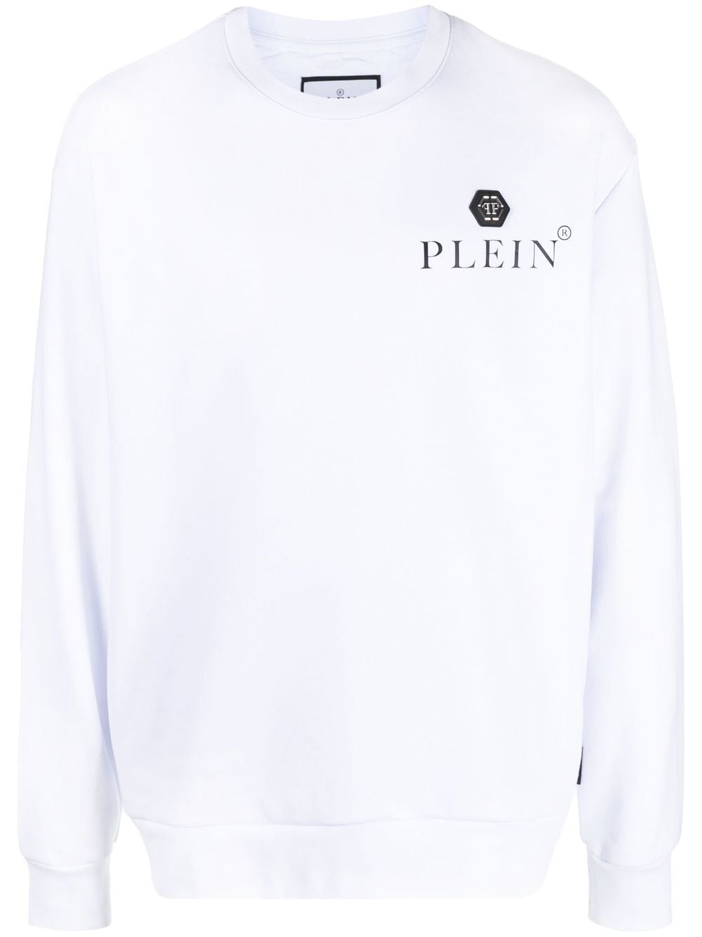 Philipp Plein logo-plaque long-sleeved sweatshirt - White von Philipp Plein