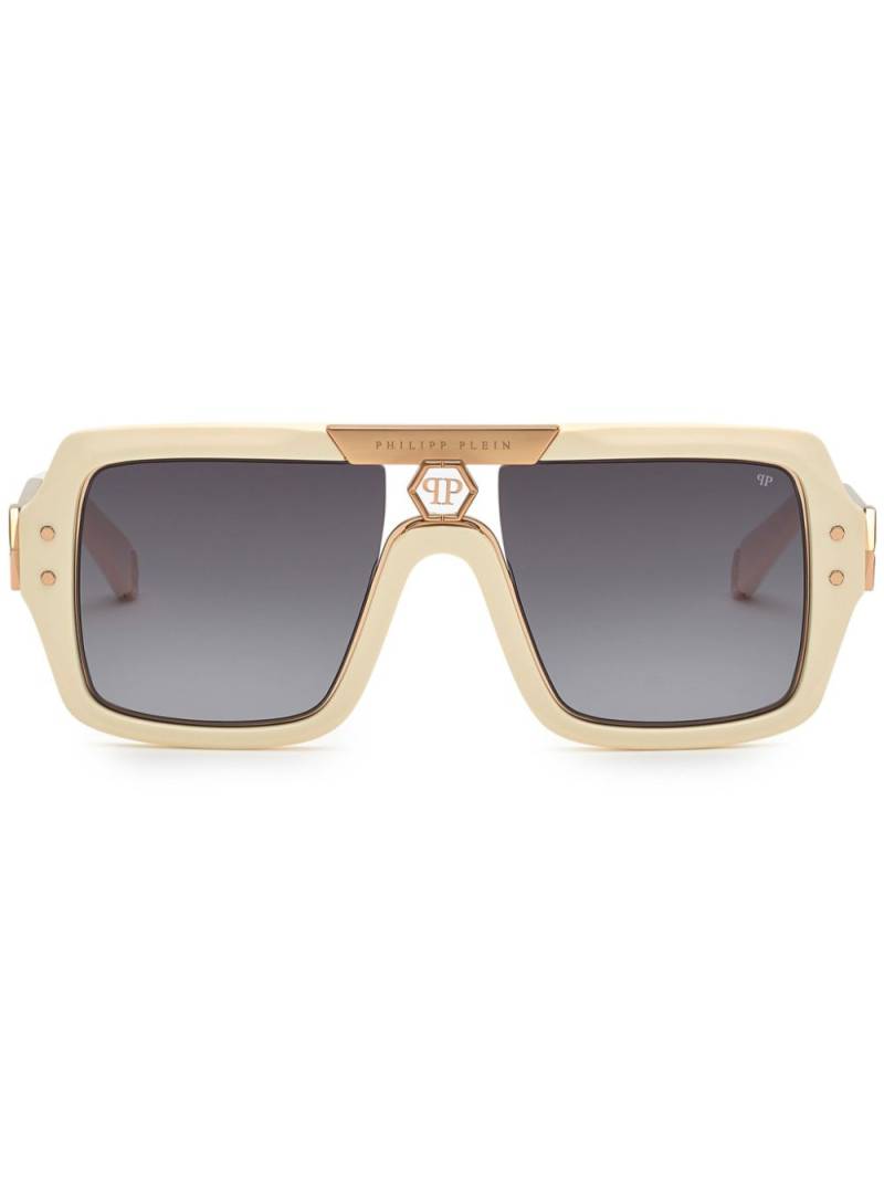 Philipp Plein logo-plaque pilot-frame sunglasses - Neutrals von Philipp Plein