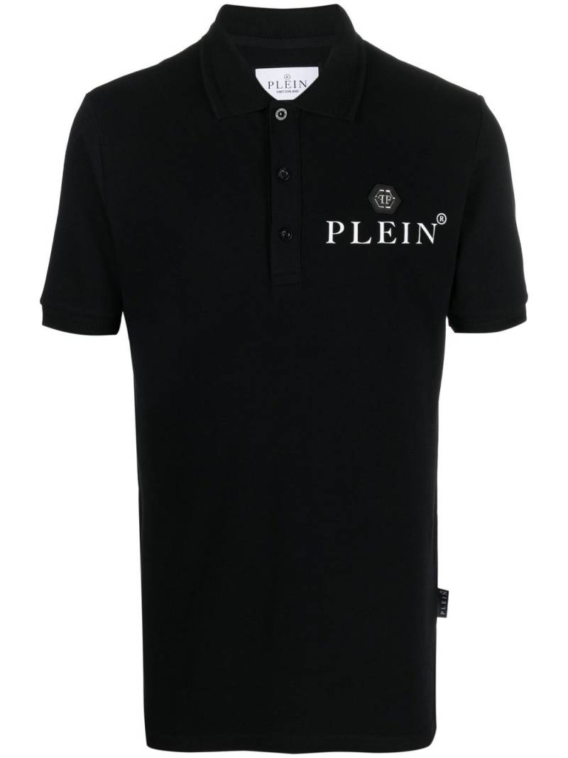 Philipp Plein logo-plaque polo shirt - Black von Philipp Plein