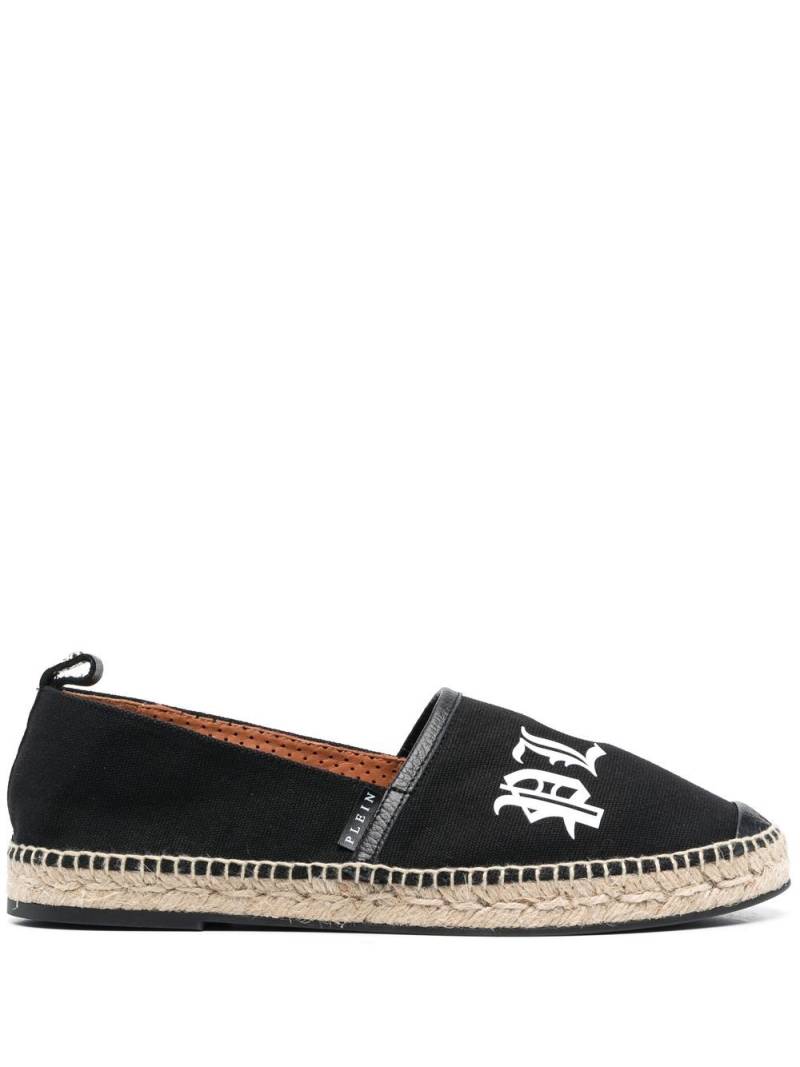 Philipp Plein logo-print canvas espadrilles - Black von Philipp Plein