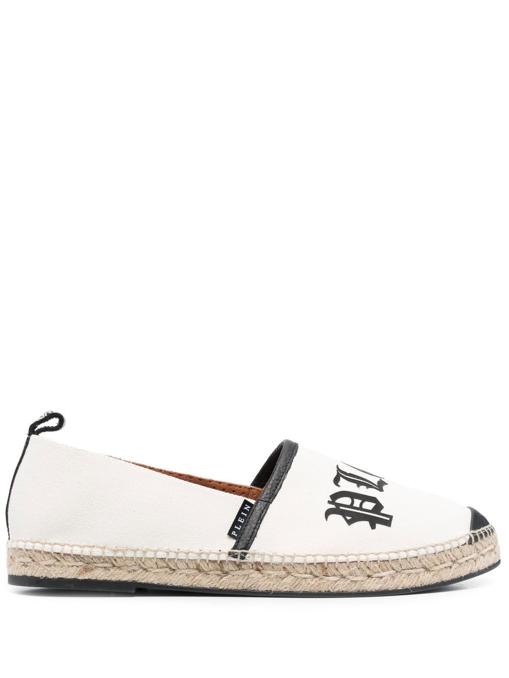 Philipp Plein logo-print canvas espadrilles - White von Philipp Plein