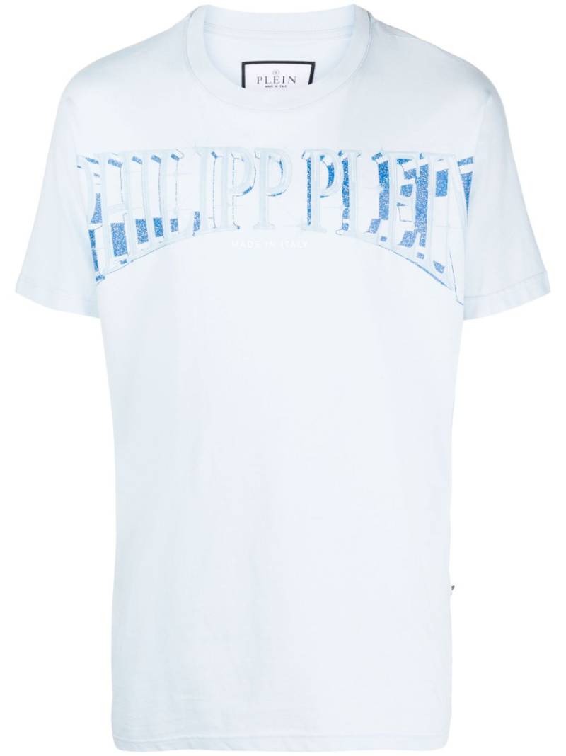 Philipp Plein logo-print cotton T-shirt - Blue von Philipp Plein