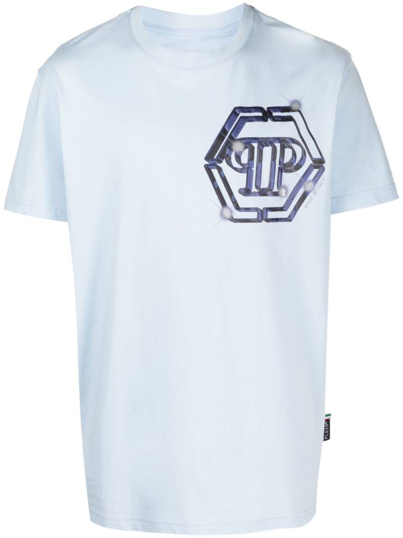 Philipp Plein logo-print cotton T-shirt - Blue von Philipp Plein