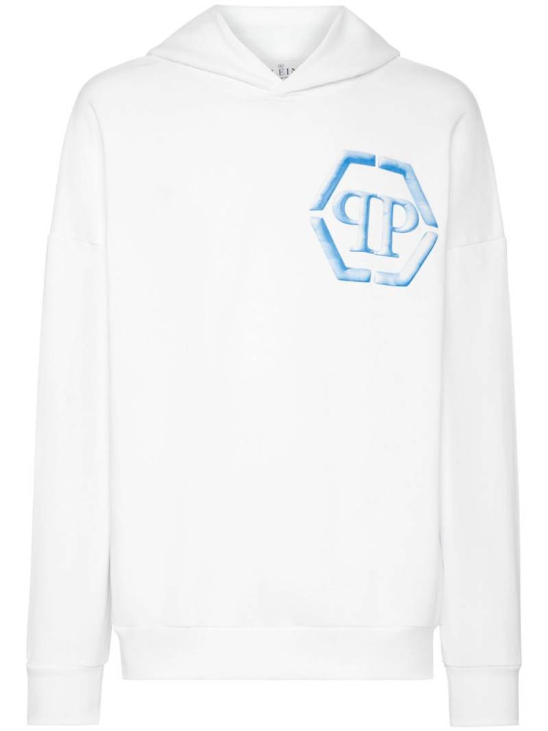 Philipp Plein logo-print cotton hoodie - White von Philipp Plein