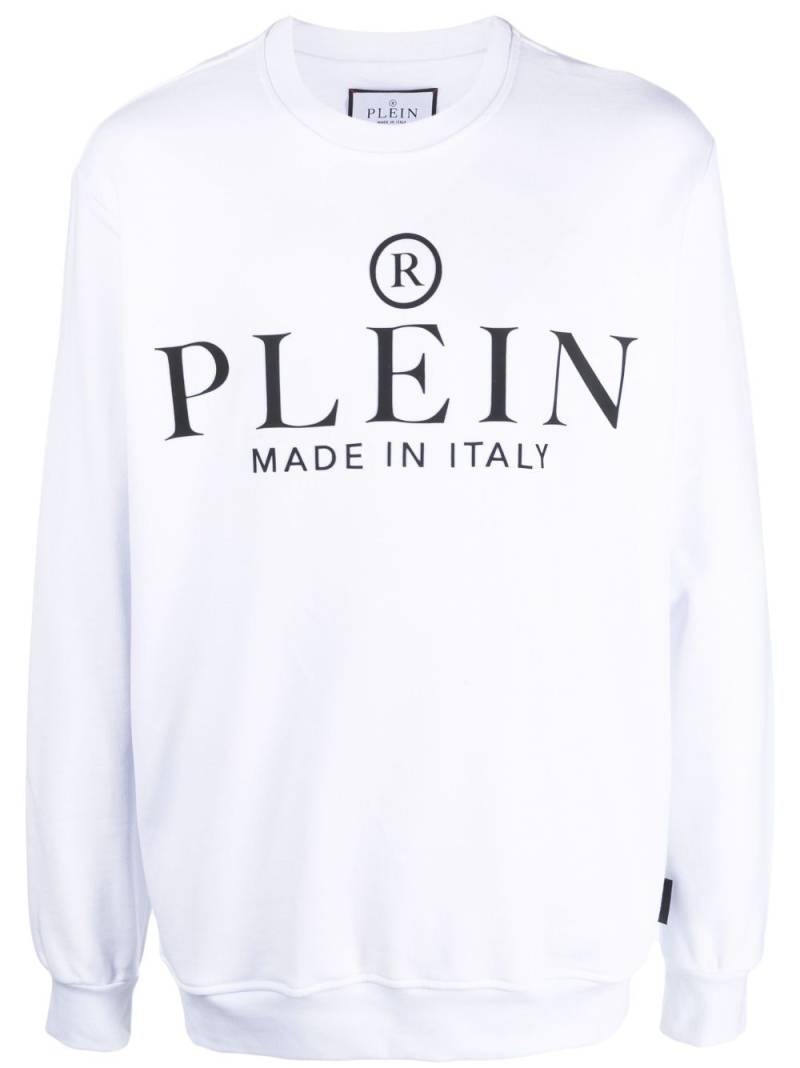 Philipp Plein logo-print cotton sweatshirt - White von Philipp Plein