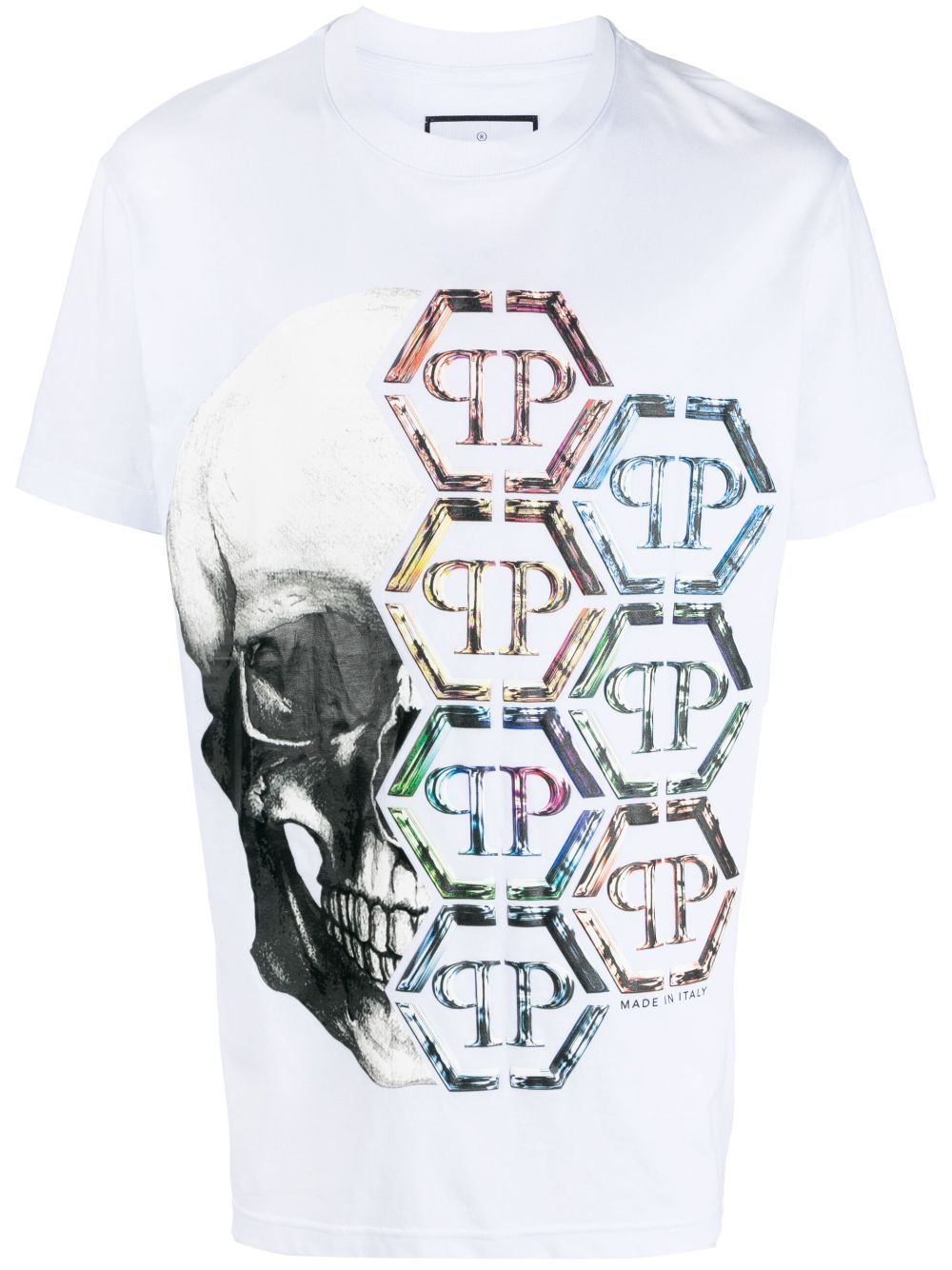 Philipp Plein logo-print skull cotton T-shirt - White von Philipp Plein