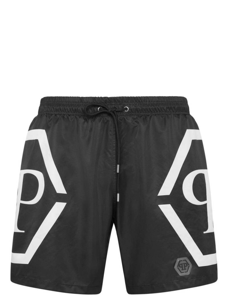 Philipp Plein logo-print swim shorts - Black von Philipp Plein