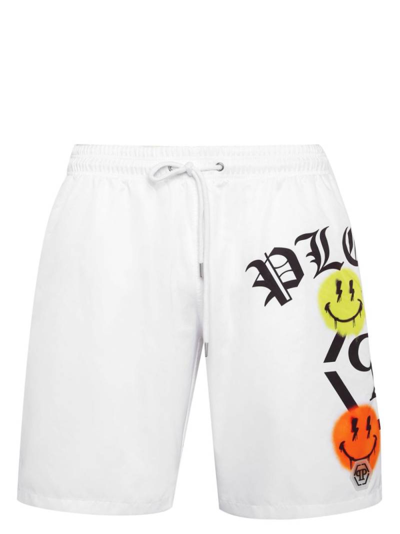 Philipp Plein logo-print swim shorts - White von Philipp Plein