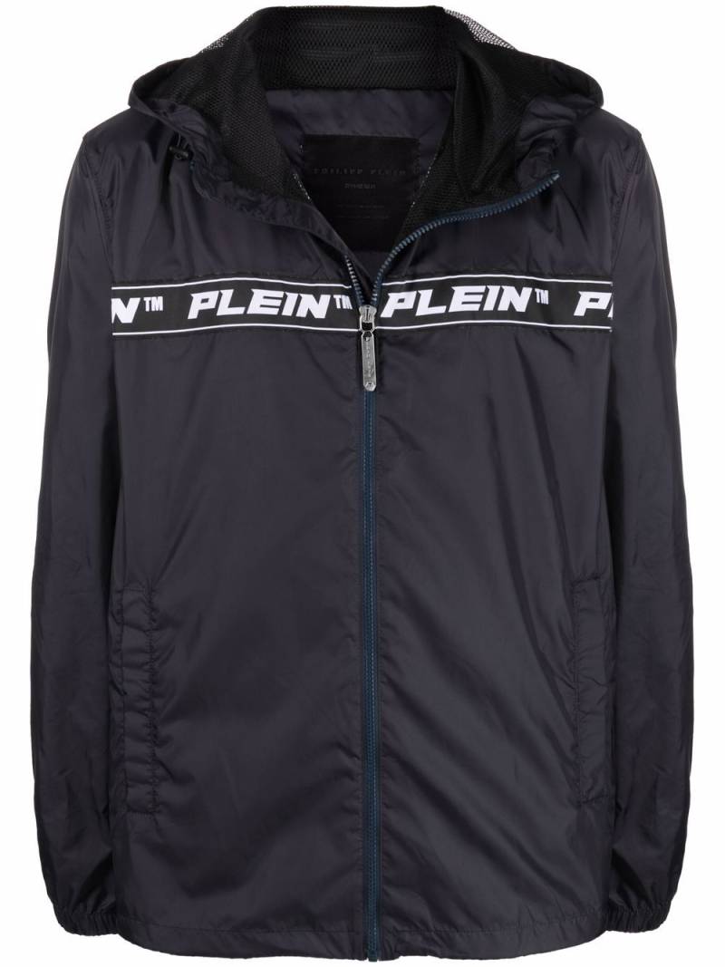 Philipp Plein logo-print windbreaker - Blue von Philipp Plein