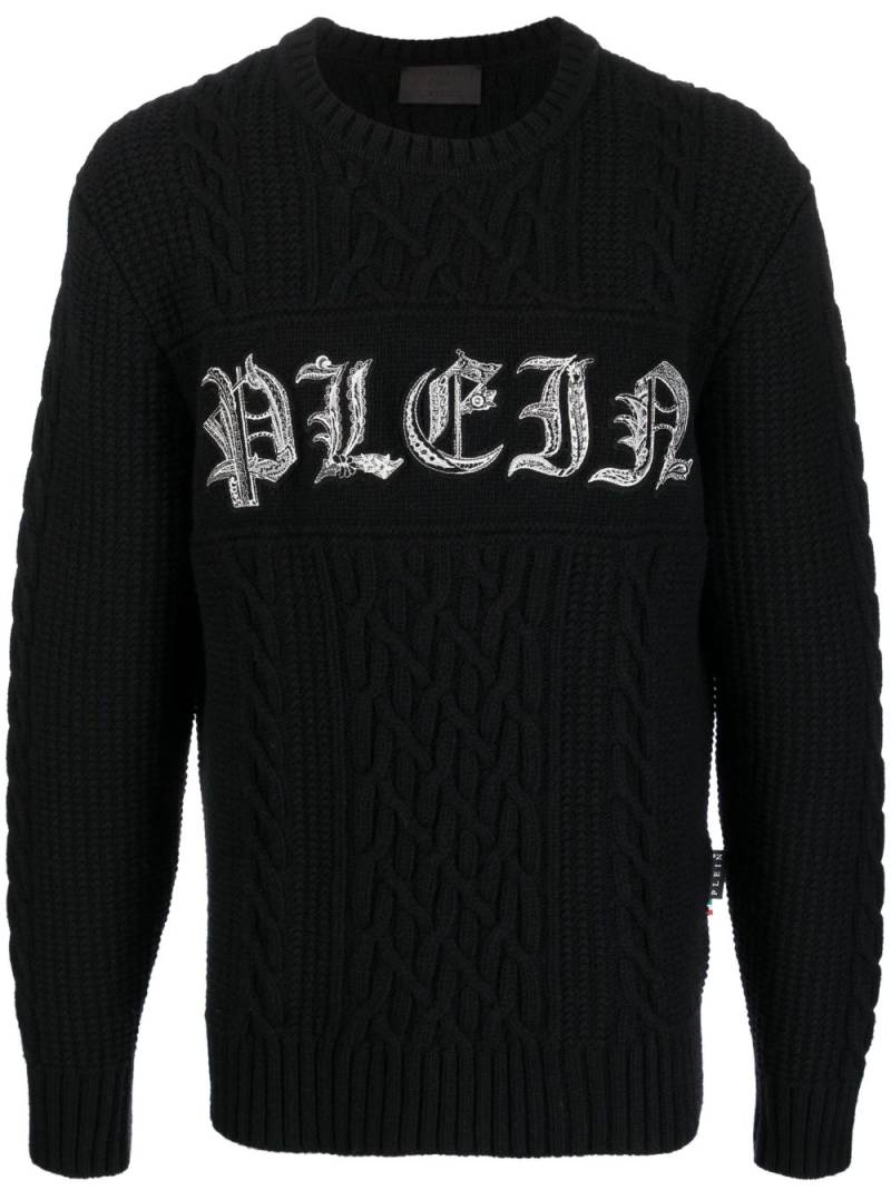 Philipp Plein logo-print wool sweater - Black von Philipp Plein