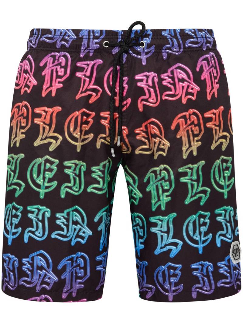 Philipp Plein logo-printed swim shorts - Black von Philipp Plein