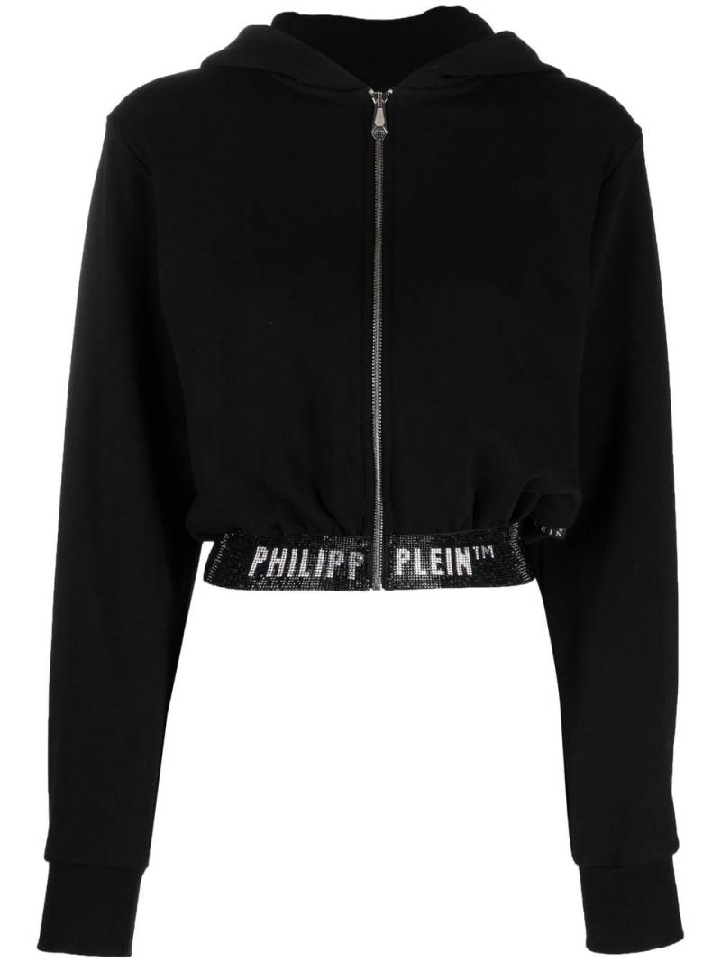 Philipp Plein logo-underband cropped hoodie - Black von Philipp Plein