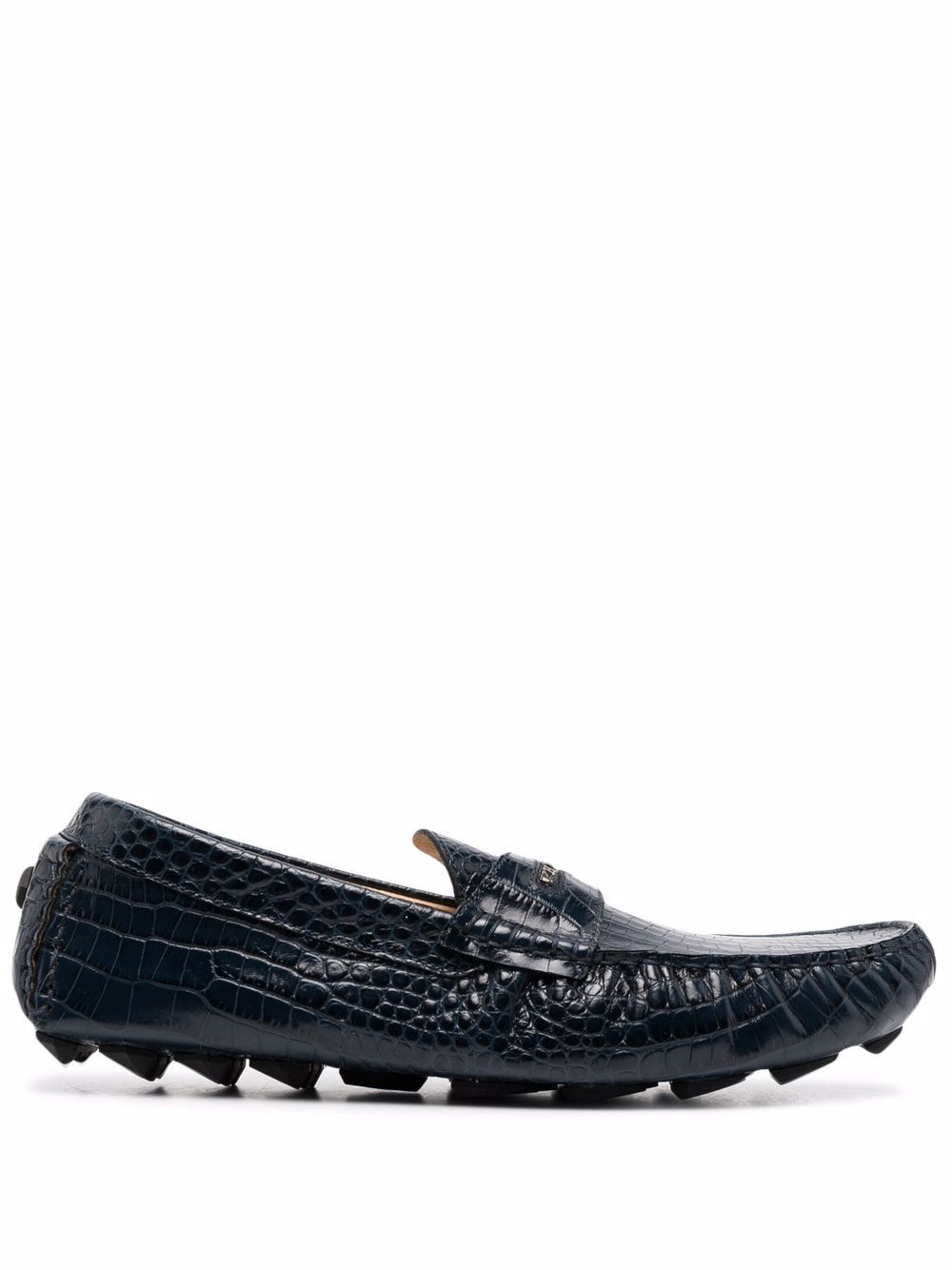 Philipp Plein lug sole leather moccasin - Blue von Philipp Plein