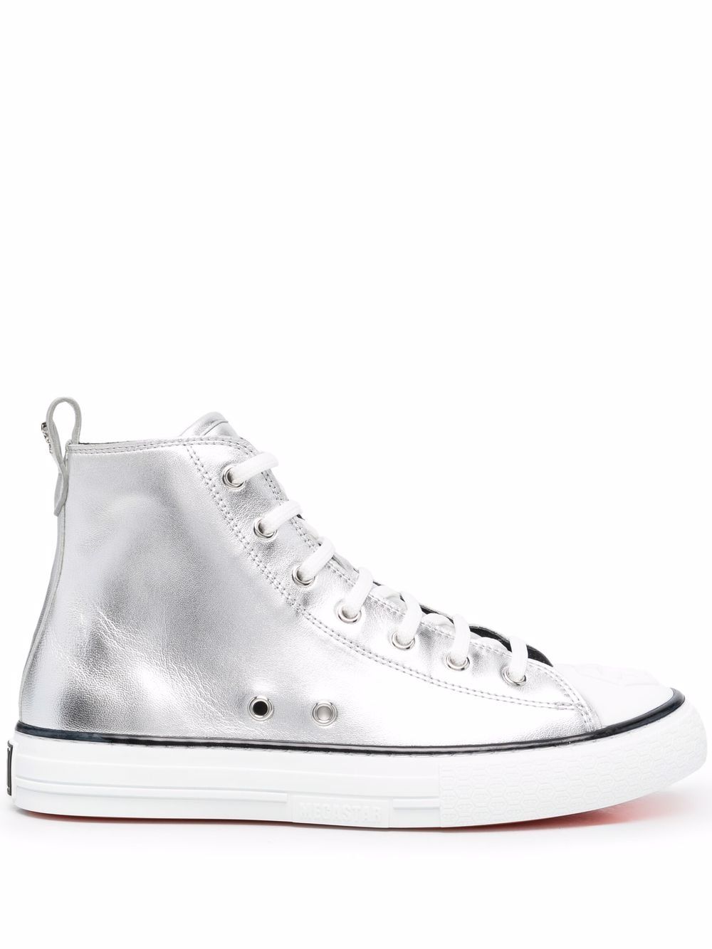 Philipp Plein metallic-finish high-top sneakers - Silver von Philipp Plein