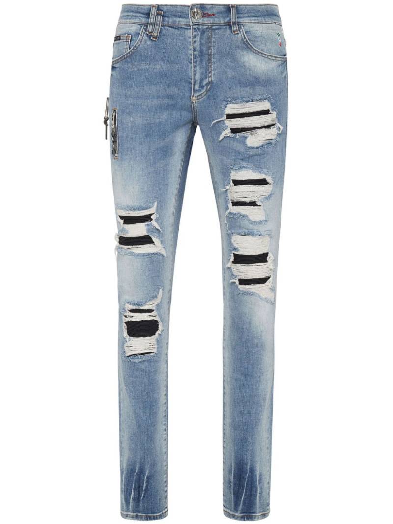 Philipp Plein mid-rise ripped jeans - Blue von Philipp Plein