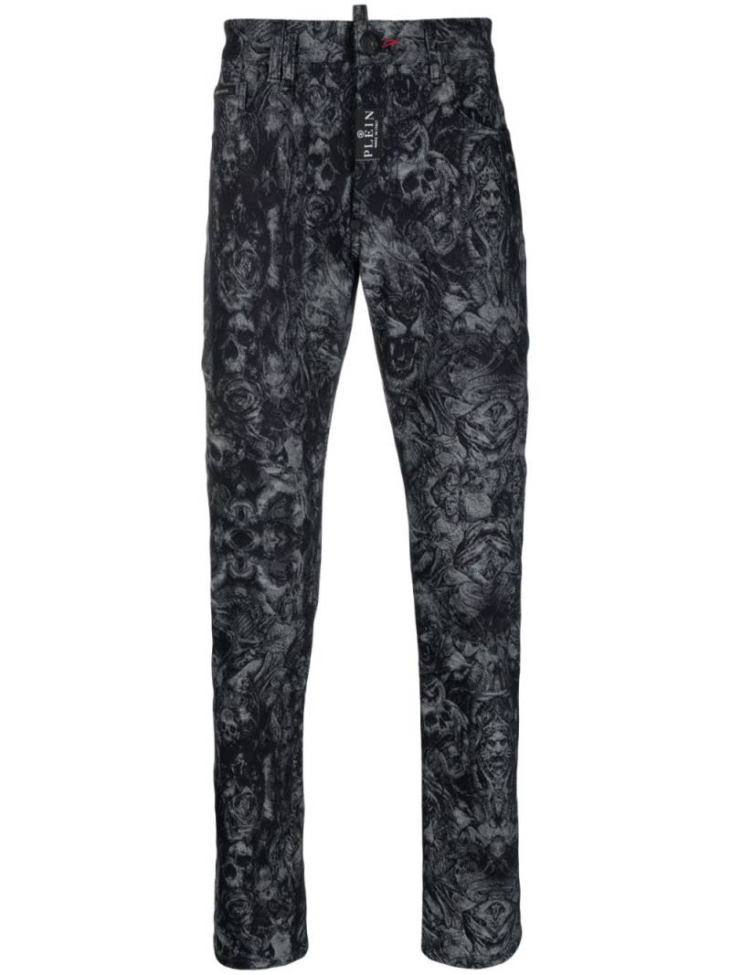 Philipp Plein mid-rise tapered-leg jeans - Black von Philipp Plein