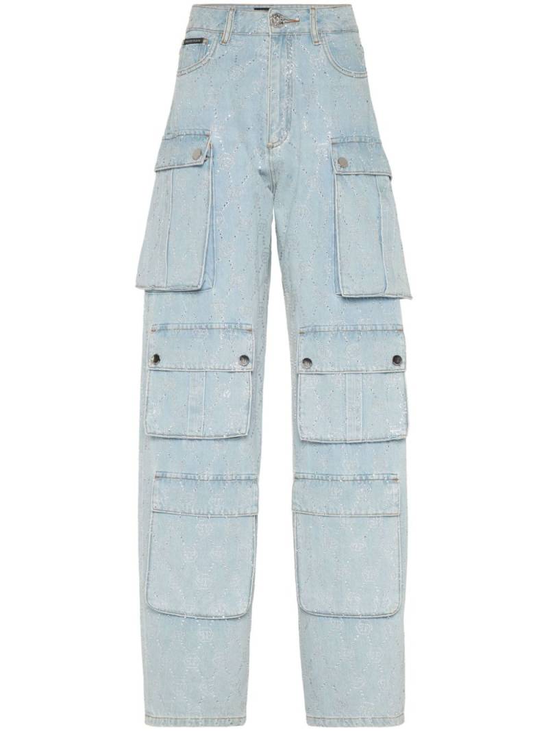 Philipp Plein monogram cargo jeans - Blue von Philipp Plein