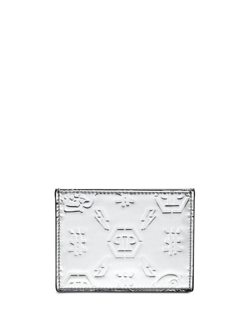 Philipp Plein monogram-debossed leather cardholder - Silver von Philipp Plein