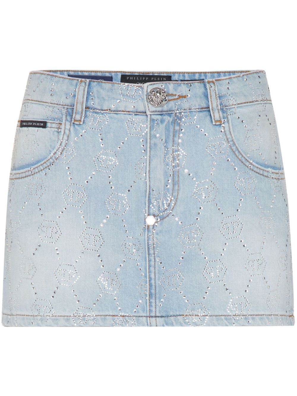 Philipp Plein monogram denim skirt - Blue von Philipp Plein