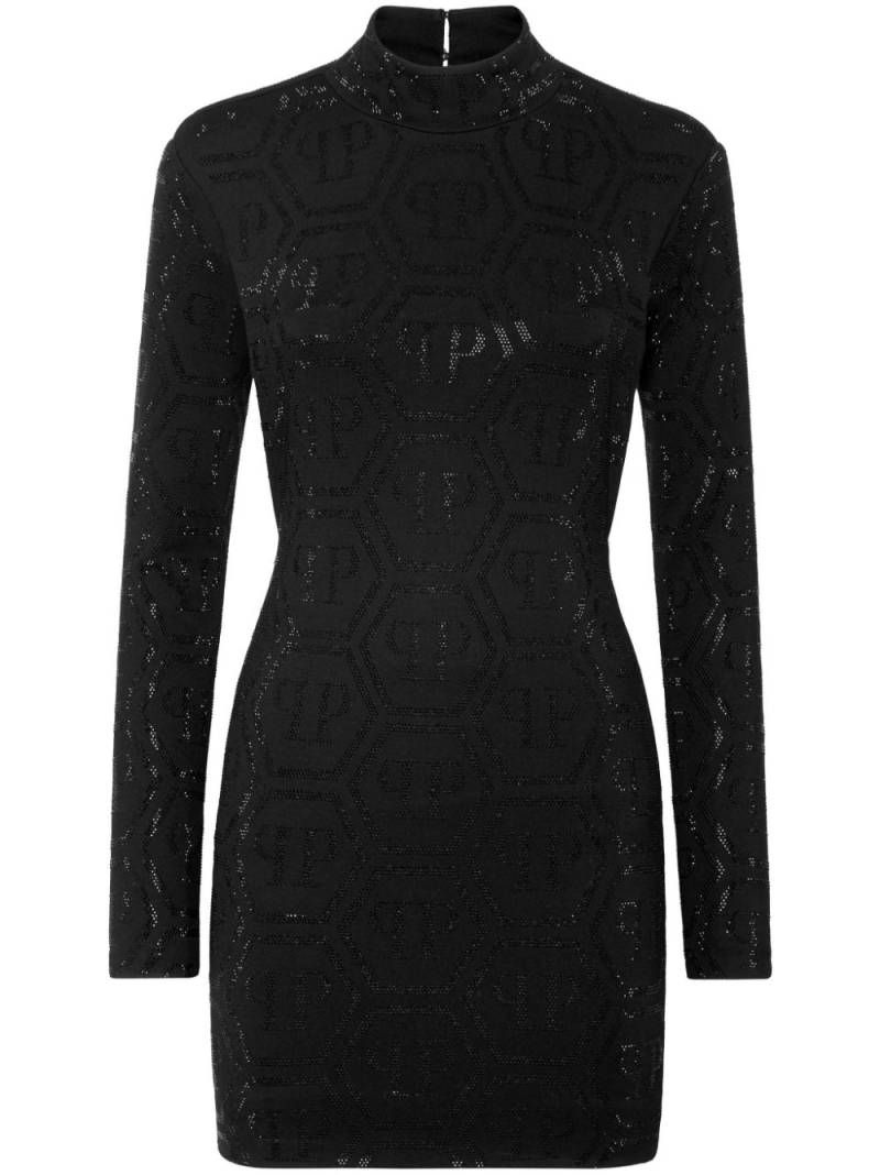 Philipp Plein monogram-embellished mini dress - Black von Philipp Plein