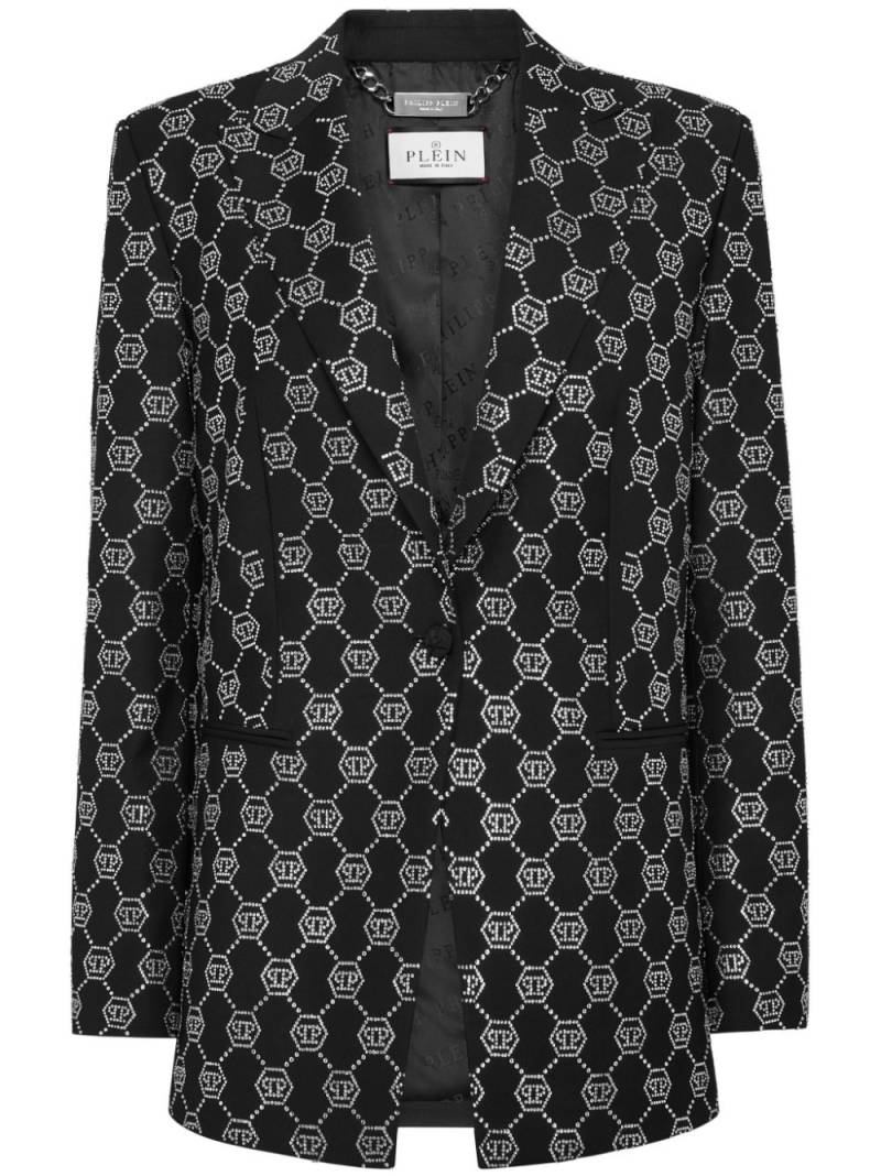 Philipp Plein monogram-embellished wool blazer - Black von Philipp Plein