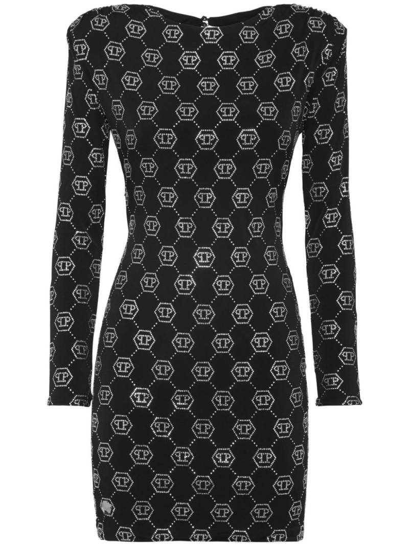 Philipp Plein monogram padded shoulder dress - Black von Philipp Plein