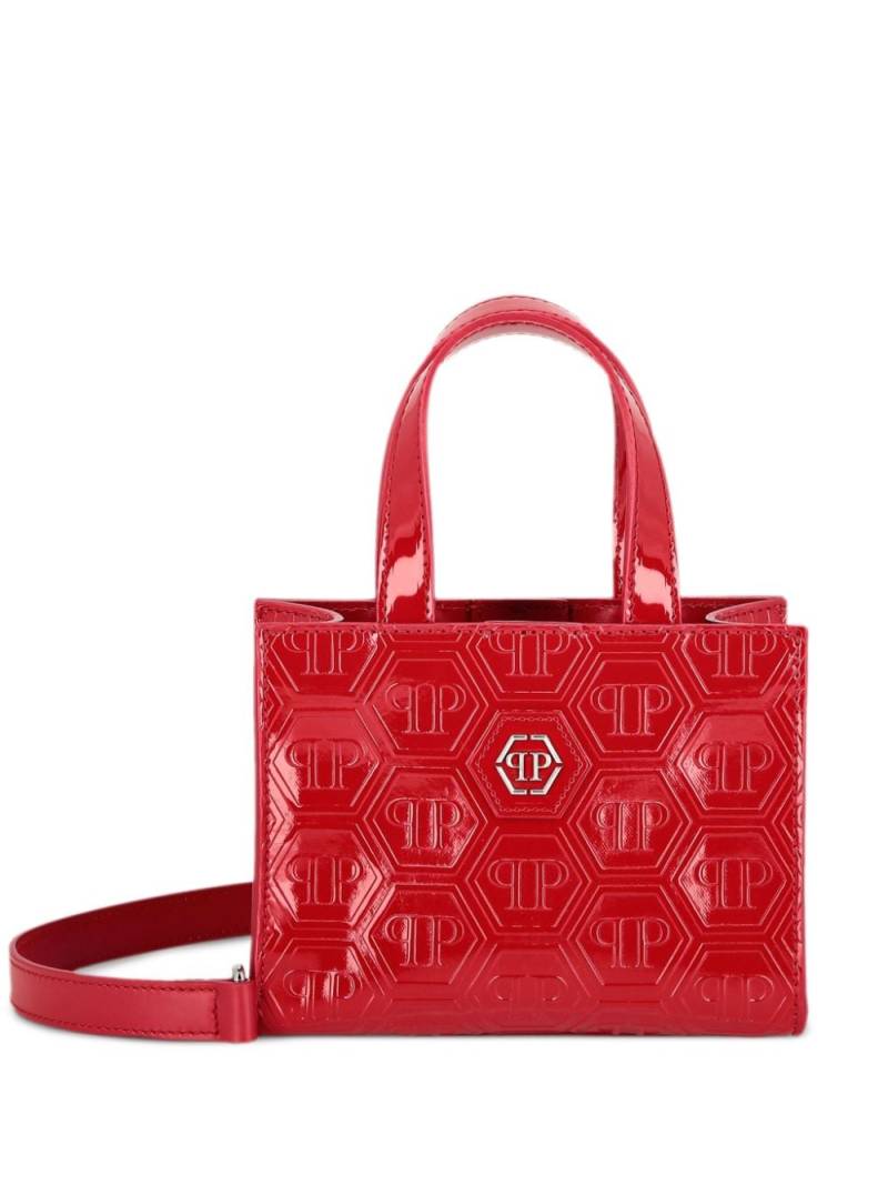 Philipp Plein monogram patent tote bag - Red von Philipp Plein