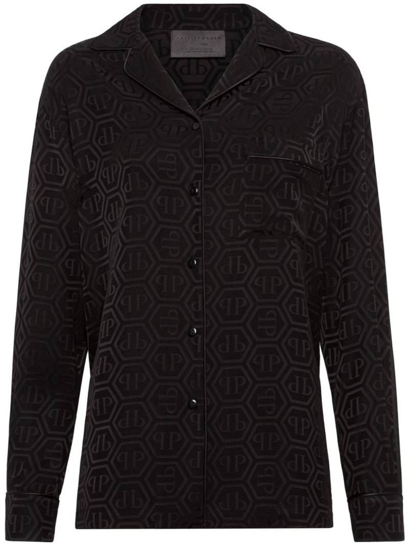 Philipp Plein monogram-pattern long-sleeve shirt - Black von Philipp Plein