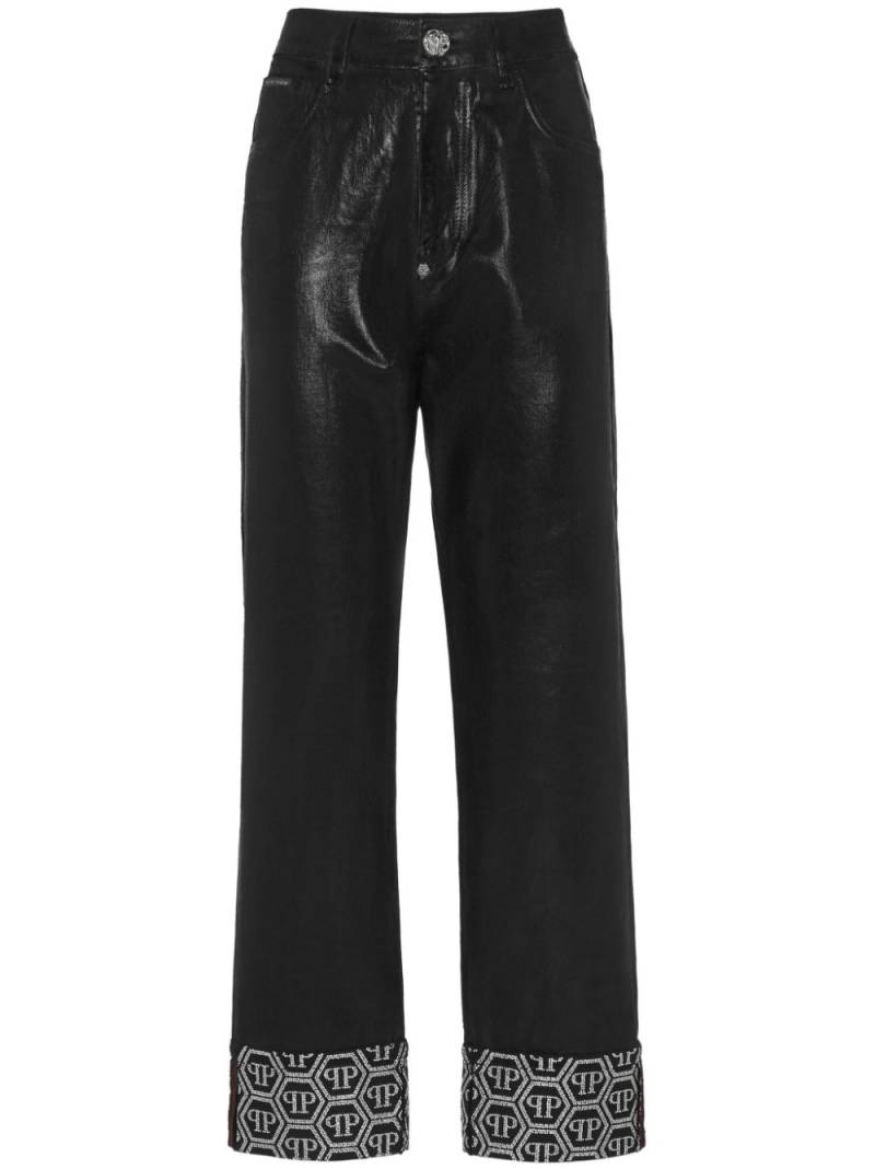 Philipp Plein monogram-pattern trousers - Black von Philipp Plein