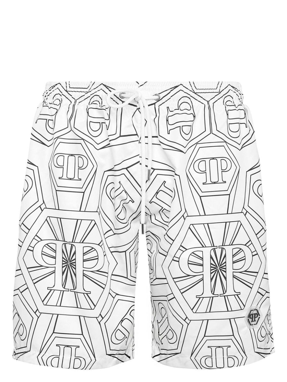 Philipp Plein monogram-print swim shorts - White von Philipp Plein