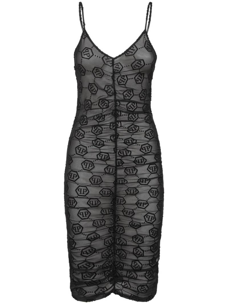 Philipp Plein monogram tulle dress - Black von Philipp Plein