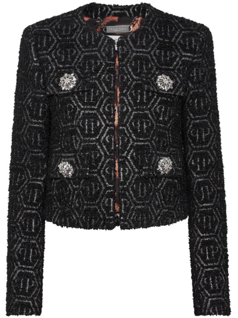 Philipp Plein monogram tweed jacket - Black von Philipp Plein