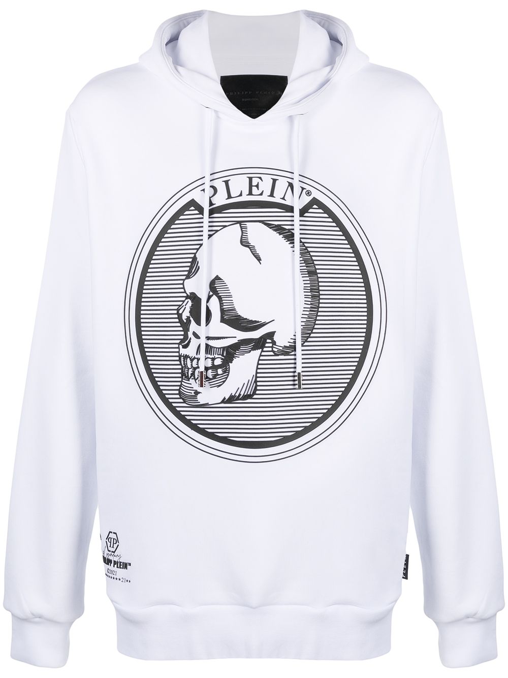 Philipp Plein outline skull-print hoodie - White von Philipp Plein