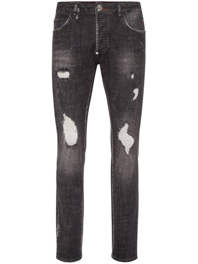 Philipp Plein paint-splatter straight-leg jeans - Black von Philipp Plein