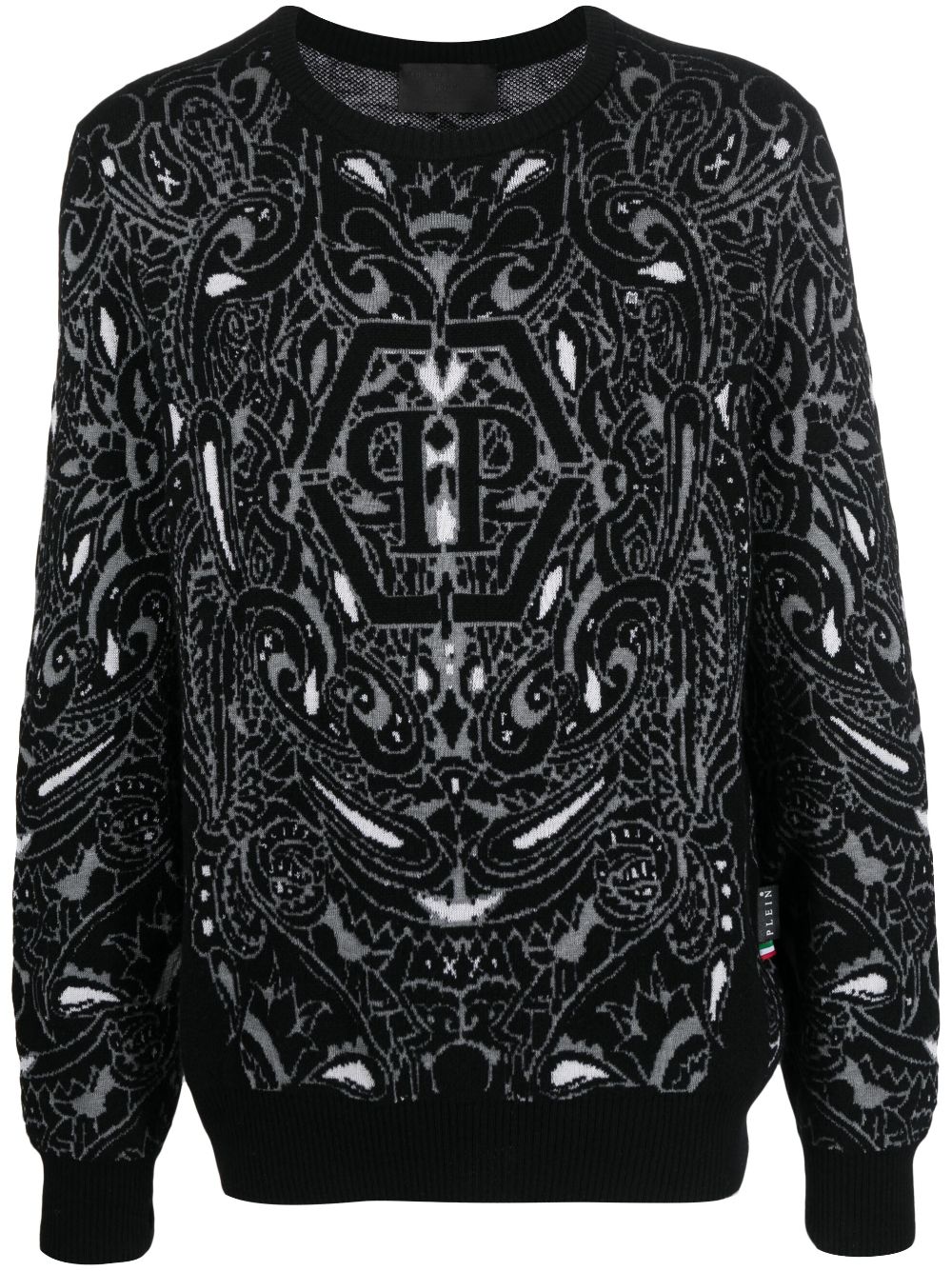 Philipp Plein paisley-print cashmere-silk jumper - Black von Philipp Plein