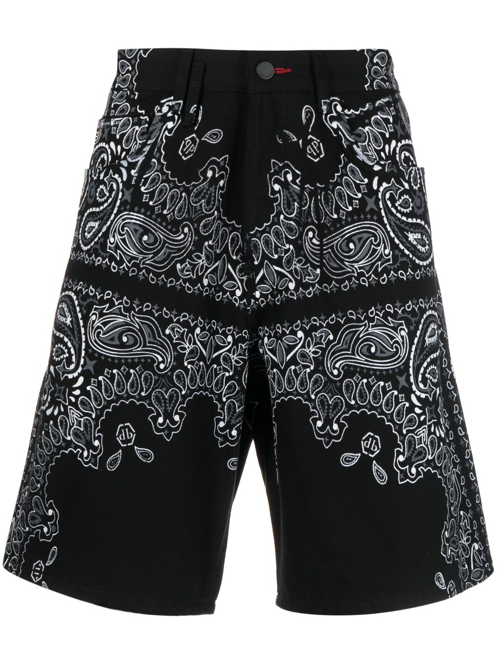 Philipp Plein paisley-print denim bermuda shorts - Black von Philipp Plein