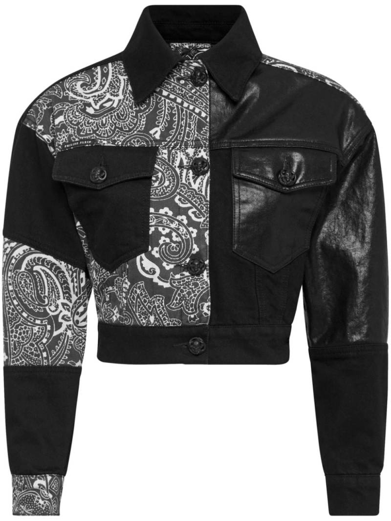 Philipp Plein paisley-print denim cropped jacket - Black von Philipp Plein