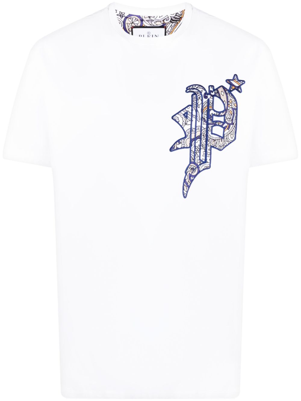 Philipp Plein paisley-print logo-patch T-shirt - White von Philipp Plein