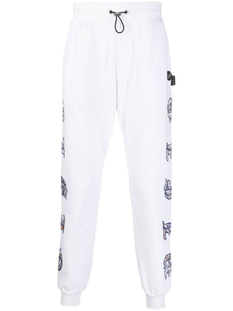 Philipp Plein paisley-print logo-patch track pants - White von Philipp Plein