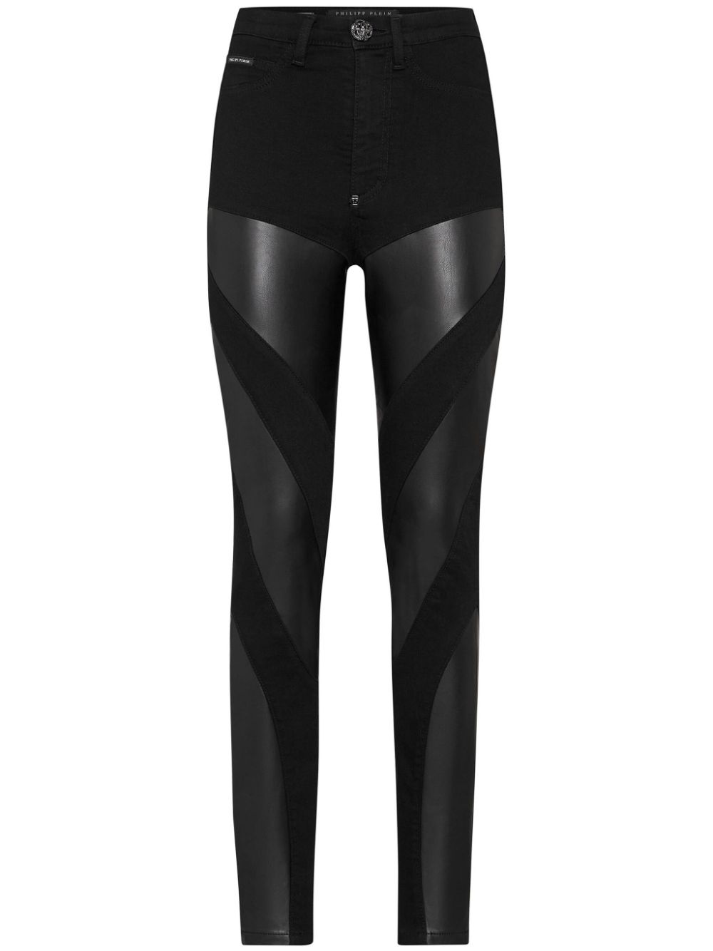 Philipp Plein panelled high-rise skinny jeans - Black von Philipp Plein