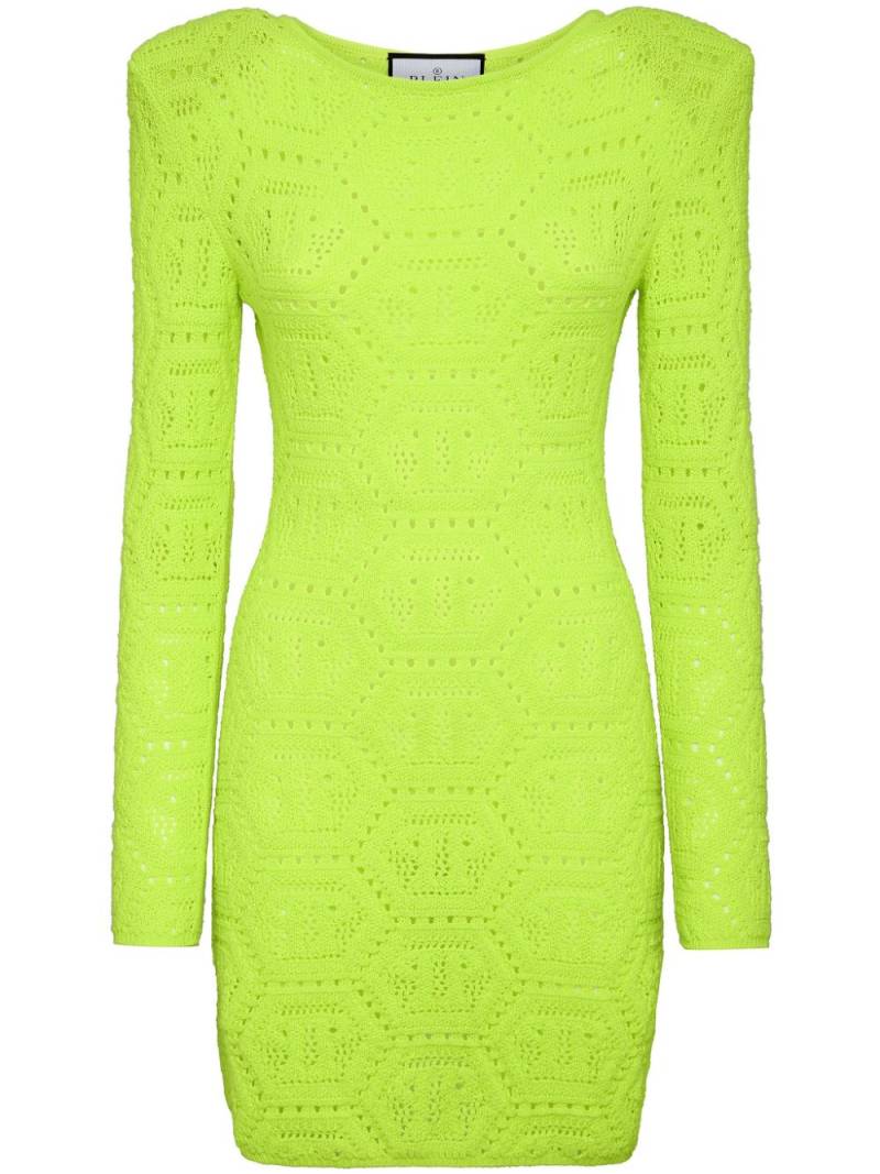 Philipp Plein patterned-knit mini dress - Green von Philipp Plein