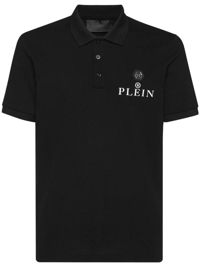 Philipp Plein piqué logo-patch polo shirt - Black von Philipp Plein