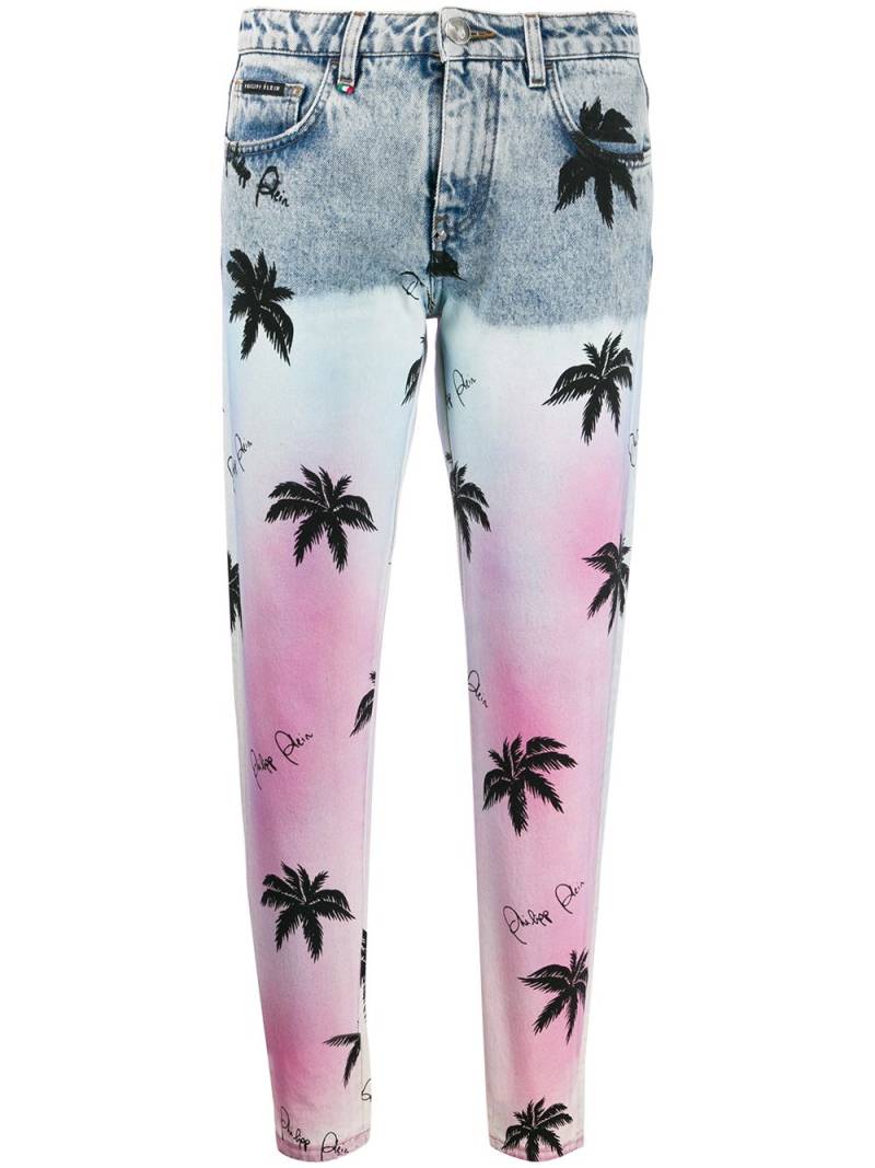 Philipp Plein printed boyfriend jeans - Blue von Philipp Plein